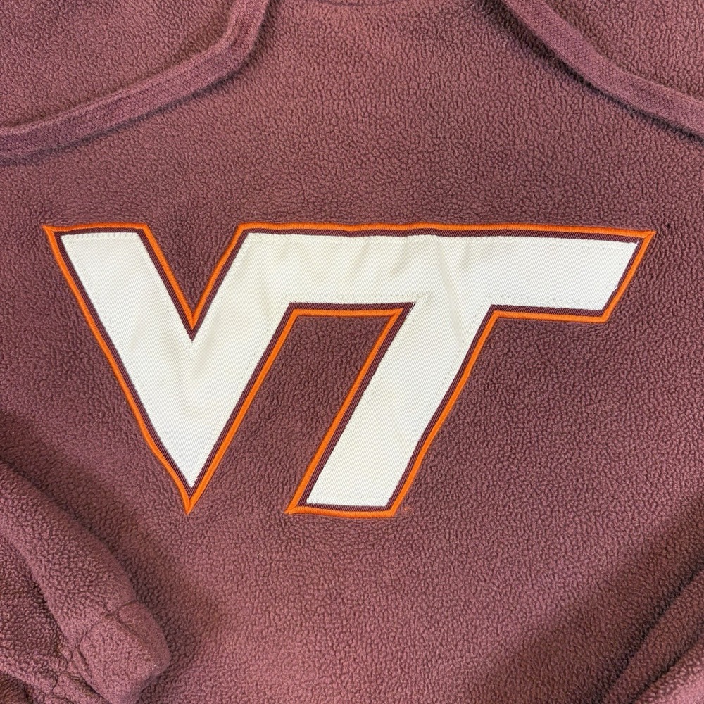 Y2K Columbia Virginia Tech Hokies Hoodie Mens XL Maroon Fleece Pullover VT - Picture 5 of 7